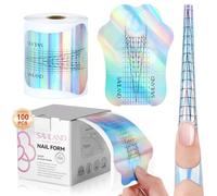 Saviland Chablon Longue, 100pcs Gabarits d'Ongles Extra Longe avec Support Solide et Adhérence Renforcée, Chablon Professionel pour Gel Construction Ongle, Poly Gel, Ongle en Acrylique