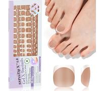 SAVILAND Faux Ongle French pour Orteils: 216 PCS Capsules Tips Comfortable avec 18 Tailles, Press-on Tips Marron Doux pour Ortiels