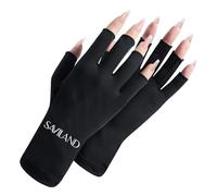 Saviland Gant Anti U V Manucure, UPF200+ professionel Gant Protection U V Souple et Confortable, Gants Anti U V Sans Doigts pour Lampe à Ongles, Protégez les Mains des Lampe U V (Noir)