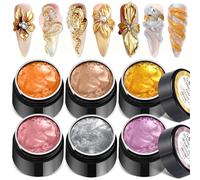 SAVILAND Gel 3D Nail Art Set: 6 PCS D'extension d'ongle pour Ongle Construction Solid Sculpture Builder Gel gel 3D pour ongle pour sculpter des motifs Décoration Nail Art Emboss dur à la maison