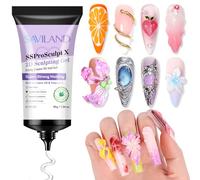 SAVILAND Gel 3D pour Ongles Ultra-Fort: 30g Gel de Modélisation sans Essuyage pour Nail Art, Gel 3D Clair avec Grande Capacité, Huile de Ricin et Vitamine E pour Nail Art 3D