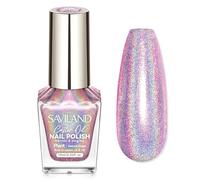 SAVILAND Holographic Vernis à ongles rose : métallique chromé Nail Polish Air Dry Fast, 10 ml/0,34 oz High Glossy Shimmer Glitter Nail Pigment Vernis à ongles à base d'huile pour salon DIY Home pour