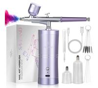 SAVILAND Kit Aérographe Multi-Fonctions avec Compresseur: Version 2026 optimisée 25 PSI Buse revêtue DLC de 0,3 mm Sans Fil Double Charge pour Nail Art Modélisation de Tatouage Décoration de Gâteau