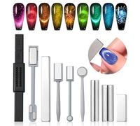 Saviland Kit Aimant Ongle Complet: 9 PCS Aimant Ongles Nail Art, Stylo Vernis à Ongle pour Vernis Aimanté Semi Permanent Oeil de Chat Parfait, Gel Cat Eyes, Vernis Magnetique, Effet 3D Outil