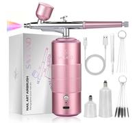 SAVILAND Kit Airbrush Manucure Sans Fils, 3 Pressions Réglables Effet Uniforme pour Créativité sans Limites pour Nail Art Résultats Salon Parfait, Rose