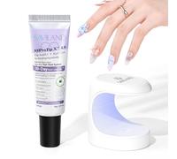SAVILAND Kit Colle pour Faux Ongles Fort: Tenue 30 Jours : Kit Gel Adhésif Capsule avec lampe U V, Mini Lampe U V LED à Séchoirs Rapide, kit Manucure Salon et Nail Art DIY