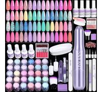 SAVILAND Kit de Poudre pour Immersion avec Ponceuse à Ongles: 30 Couleurs Poudre pour Immersion Tout-en-Un avec Base Coat, Top Coat, Activateur, Nettoyeur de Pinceaux pour Nail Art French Manucure