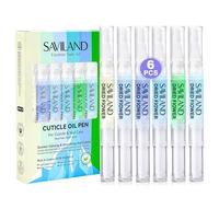 SAVILAND Kit Huile Cuticules Ongles Stylo, 6 PCS Stylos de Soin des Ongles Baume à Ongles avec Extrait d'Aloès Vera, Apaisant et Réparateur pour les Ongles Fissurés, Secs, Rouges