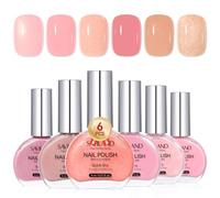 SAVILAND Kit Vernis à Ongles Rosa Nude: 6 PCS 8ml Vernis Gel à Séchage Rapide avec Shimmer et Pailletés, Longue Tenue, Manucure DIY, Cadeau Minimaliste Moderne
