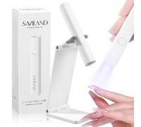 Saviland Lampe U V Ongles Gel avec Support, 180mAh Mini Lampe U V Rechargeable pour Ongles Gel Pose Americaine, Lampe LED Professionelle pour Gel Pose Americaine/Vernis a Ongle/Capsule/Gel Ongle