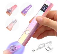 Saviland Lampe U V Ongles Gel sans Fils, 12W Lampe à Ongles Portable avec Affichage LCD, Mini Lampe U V Pour Durcir Colle à Ongles Capsules Vernis Semi Permanent Gel Construction Ongle