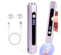 SAVILAND Lampe U V pour Gel Nails : 3 en 1 Mini Lampe U V pour Ongles avec Aimant à Œil de Chat et Tampon pour Ongles, Portable et Rechargeable (Violet)