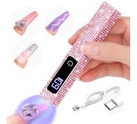 Saviland Lampe U V pour Ongles, Mini Lampe U V pour Ongles Sans Fils, Petit Lampe a Ongle Protège la Peau en Sèchege Gel de Construction d'Ongles Capsules d'Ongles Colle à Ongles (Rose Diamant)