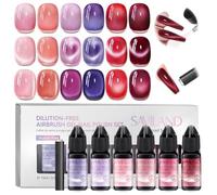 SAVILAND Lot de 6 vernis à ongles gel sans dilution œil de chat - 20 ml - Dusky Aurora - 3ème éclat fumé violet