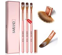 Saviland Lot de Pinceau Acrylique Ongle, #8/10/14 Pinceau Nail Art Bien Absorbant pour Ongle Acrylique, Facilement Malléable Pinceau Poudre Acrylique pour Débutants et Manucure Professionnelle （Rose)