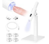 Saviland Mini Lampe U V Ongles Gel: Lampe U V Portable pour Ongles avec Tampon à Ongles et Support Magnétique, Lampe U V Rechargeable, Lampe de Poche LED U V pour Gel Construction Ongle