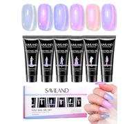SAVILAND Polygel Ongle Nail Extension Gel Cat Eye: 6 Colours Avec un Stylo Aimant à Ongles UV Quick Construction Acrygel Poly Nails DIY Nail Art for Beginner DIY Salon