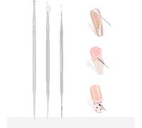 SAVILAND Stylos de Sculpture d'Art Ongulaire Avancé : Kit 3 Outils Nail Art Acier à Double Extrémité pour Pointillage, Outils de Gravure Précise à Gel 3D pour Professionnel