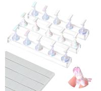 Saviland Support à Ongles en Acrylique Super Aimanté : Kit 3 Supports d’Exposition pour Faux Ongles Ice Aurora, avec 40 Adhésifs Réutilisables, pour Manucure DIY, Salon et Entraînement sur Capsules