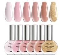 SAVILAND Vernis à Ongles Color Artistry: 6PCS 8ml Vernis à Séchage Rapide, Couleurs Neutres et Nudes Roses avec Paillettes, Longue Tenue, Manucure DIY pour Femmes, Filles et Salon