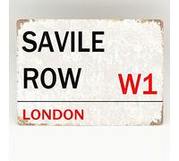 Savile Row W1 Panneau de rue Londres rétro en aluminium 20,3 x 30,5 cm
