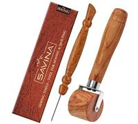 Savina Rouleau de couture et aiguille pour couture/matelassage - Rouleau de pressage en bois, poignée facile à saisir - Ensemble d'outils de couture en bois