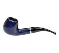 Savinelli Arcobaleno 626 - Pipe à tabac artisanale italienne bleue en bruyère, filtre à pomme courbée de 6 mm - Pipe à tabac de collection finie à la main