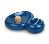 savinelli - cendrier céramique pipe sidecar bleu