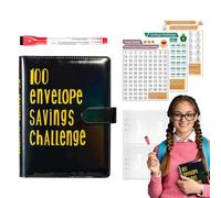 Savings Challenge Classeur amusant, système d'économie d'argent, classeur de budget avec tracker, (9,45 x 7,28 x 1,38 pouces, papier), idéal pour les objectifs financiers et les présentations