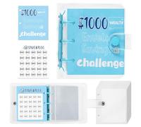 Savings Challenge Enchelpe Book - Lot de 25 planificateurs de budget pour économiser de l'argent | 1000 Organiseur de défi pour économiser de l'argent, parfait pour le des factures, reçus