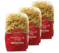 Savino Pasta - Lot 3x Pâtes Farfalle n°58 - Paquet 500g
