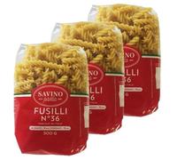 Savino Pasta - Lot 3x Pâtes Fusilli n°36 - Paquet 500g