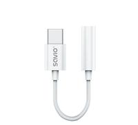 Savio Ak-51 Câble Audio 0,11 M 3,5mm Usb Type-c Blanc