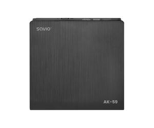 Savio AK-59 External slim CD/DVD Recorder R/RW - USB-C/USB-A black lecteur de disques optiques DVD±RW Noir