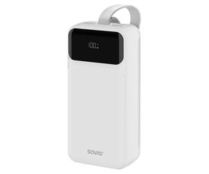 Savio BA-11 Power Bank 3000mAh Li-Ion Blanc, 2x USB Type-C, Port USB Type-A, Charge Rapide 20W/18W/15W, Écran LCD, Protection Surcharge/Surchauffe