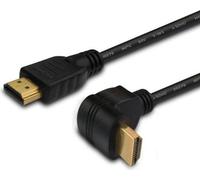 Savio Câble HDMI CL-108 1.5m, OFC, 4K, noir, bornes dorées, v2.0, coudé