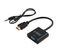 Savio CL-23/B câble vidéo et adaptateur 0,5 m VGA (D-Sub) HDMI Type A (Standard) Noir