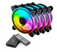 Savio FAN-01 4-pack 120mm ARGB fan including controller and remote control Boitier PC Ventilateur 12 cm Noir 4 pièce(s)