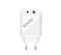 Savio LA-04 USB Type A & Type C Quick Charge Power Delivery 3.0 Indoor Smartphone, Tablette Blanc Charge rapide Intérieure