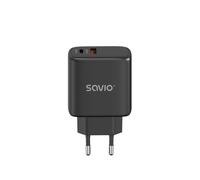 Savio LA-06/B USB Quick Charge Power Delivery 3.0 30W Internal charger Casque, Souris, Tablette, téléphone, Montre Noir Extérieure