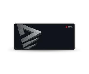 Savio Precision Control L - Tapis de souris gaming noir 700x300x3mm, base caoutchouc antidérapante, surface image, rebords cousus