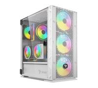 Savio Raptor White X1 ARGB Glass/Mesh White Computer Case Midi Tower Blanc