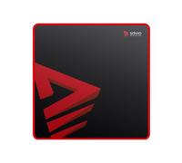 Savio Turbo Dynamic M - Tapis de Souris Gaming 450x450mm, Surface Image, Base Antidérapante, Rebords Cousus, Noir/Rouge, Tissu/Caoutchouc, Épaisseur 3mm