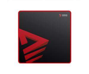 Savio Turbo Dynamic M - Tapis de Souris Gaming 450x450mm, Surface Image, Base Antidérapante, Rebords Cousus, Noir/Rouge, Tissu/Caoutchouc, Épaisseur 3mm