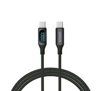Savio USB-C - USB-C cable with display CL-174 1 m black câble USB USB 3.2 Gen 1 (3.1 Gen 1) USB C Noir