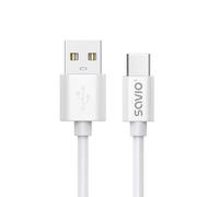 Savio USB cable 2 m USB 2.0 USB A - USB C White CL-168 câble USB 3 m Blanc