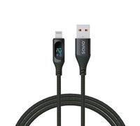 Savio USB - Lightning cable with display CL-173 1 m black Noir