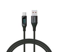 Savio USB - USB-C cable with display CL-172 1 m black câble USB USB 3.2 Gen 1 (3.1 Gen 1) USB C Noir