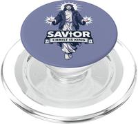 Savior Christ is King Jesus Christian Faith Men Women Adolescents PopSockets PopGrip pour MagSafe