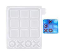 SAVITA 1 Pièces 13×12cm Moule Tic Tac Toe Moule de Coulée en Résine Époxy Silicone pour Bricolage Jeu de Table pour Enfants Jeux de Société pour la Famille